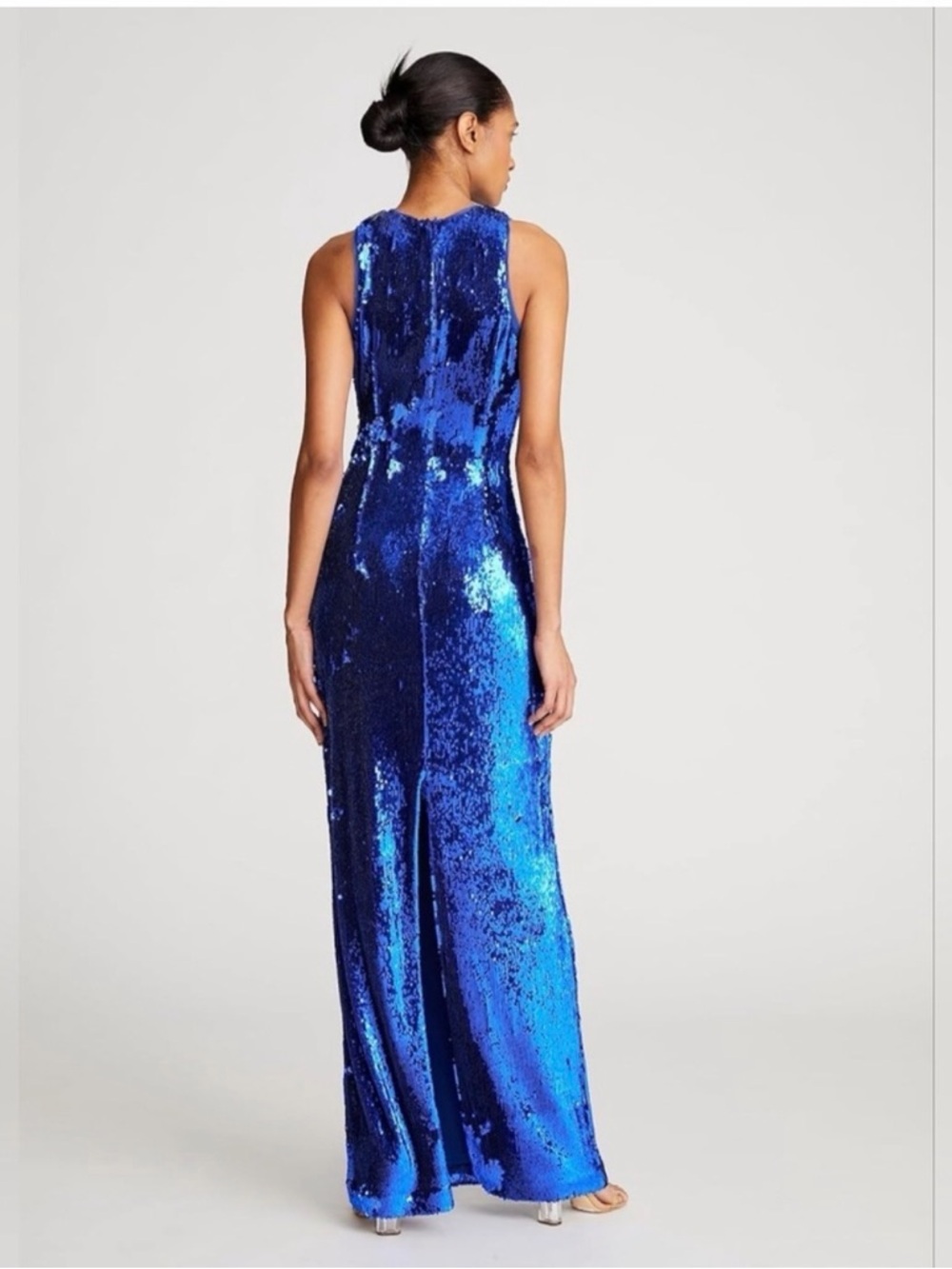 Halston Heritage Electric Blue Sequin Maxi Dress - Picture 3 of 11